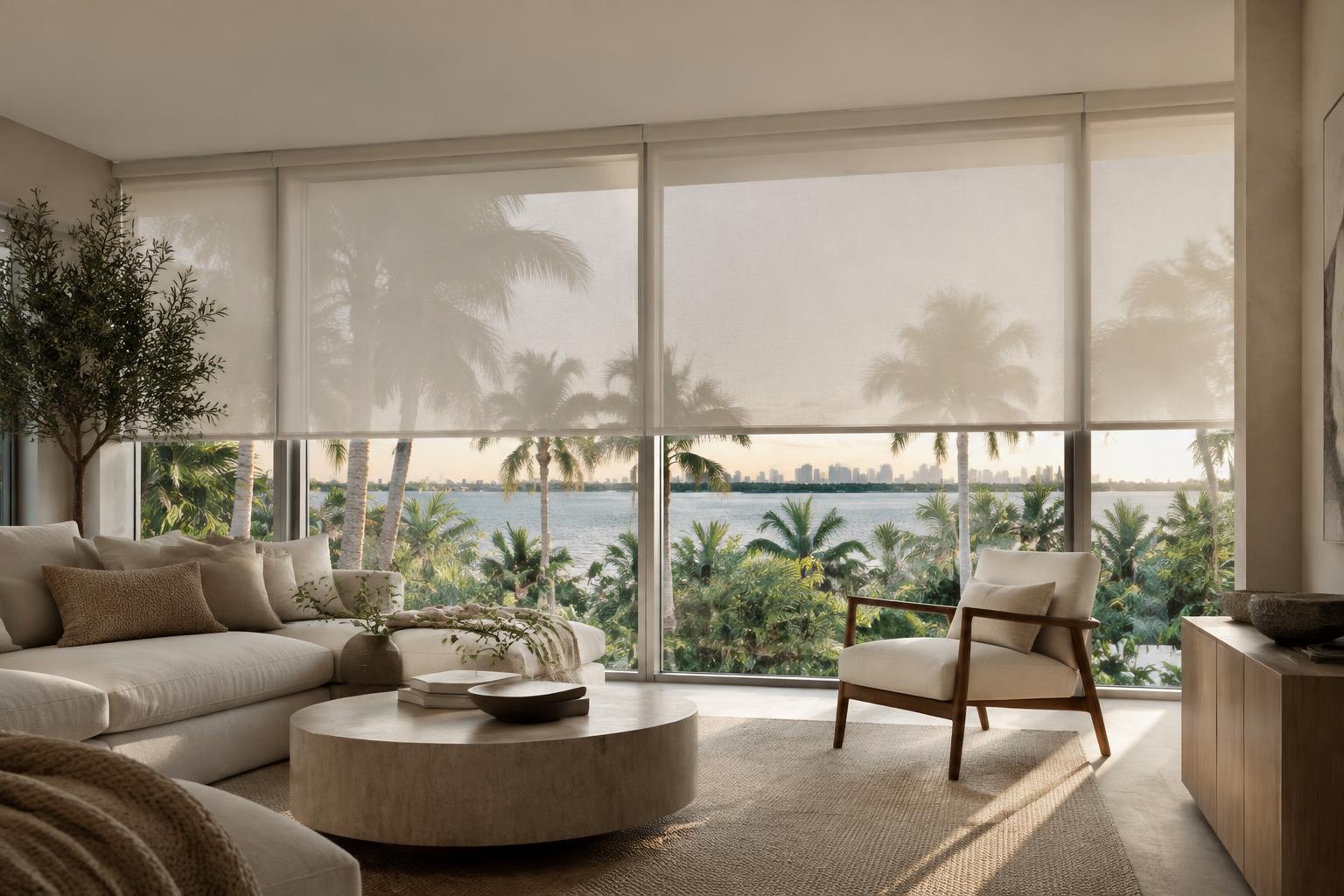 Roller shades installed in a South Florida home