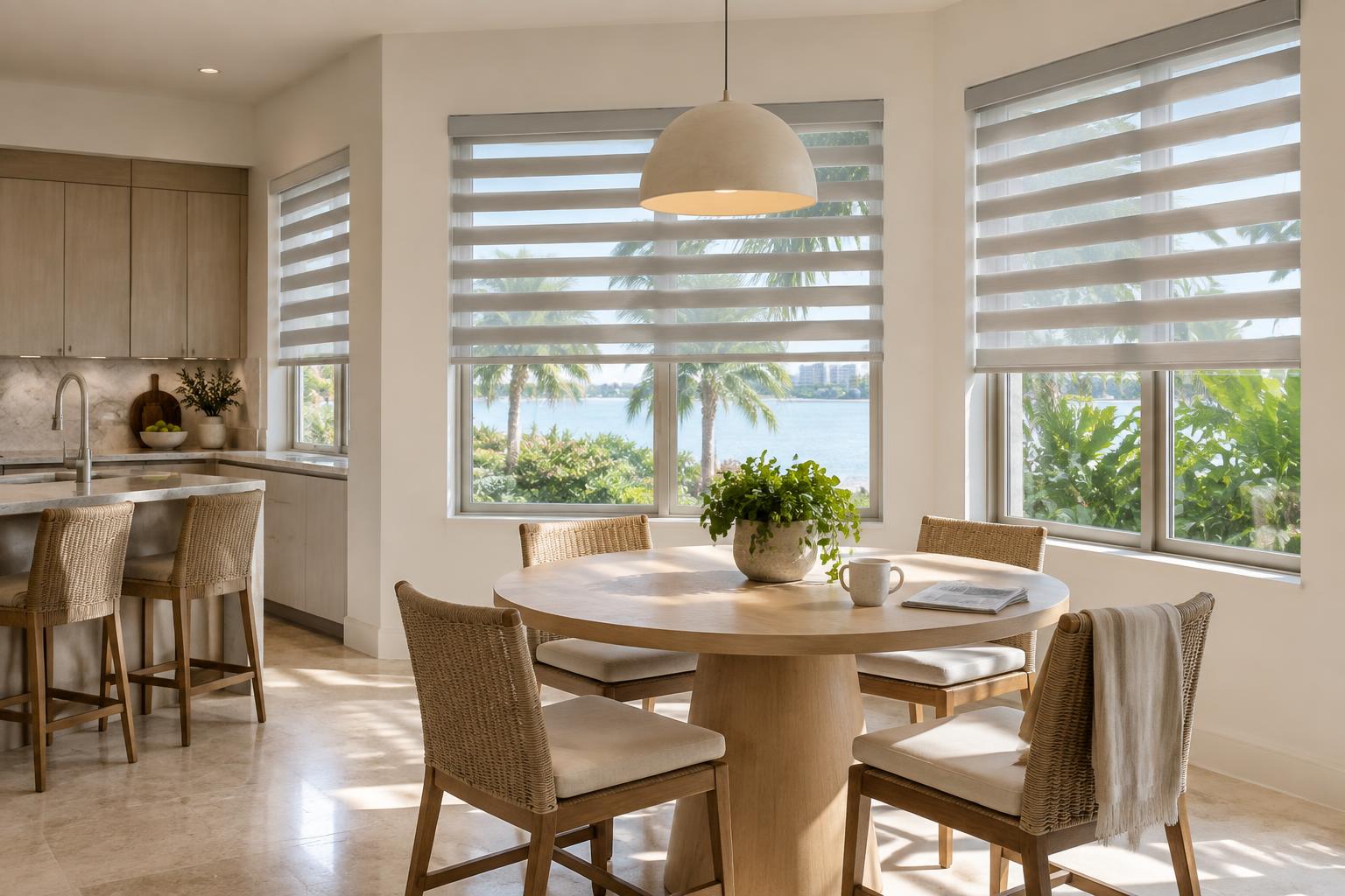 Zebra shades installed in a South Florida home